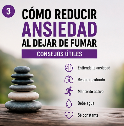 reducir la ansiedad al dejar de fumar, que no te de por empezar a engordar
